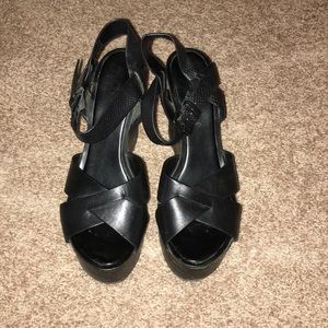 Black Aldo Wedges